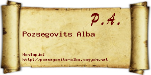 Pozsegovits Alba névjegykártya
